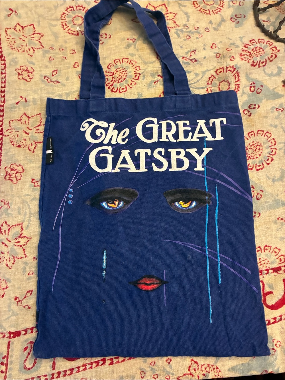 The Great Gatsby Blue Graphic Canvas Tote